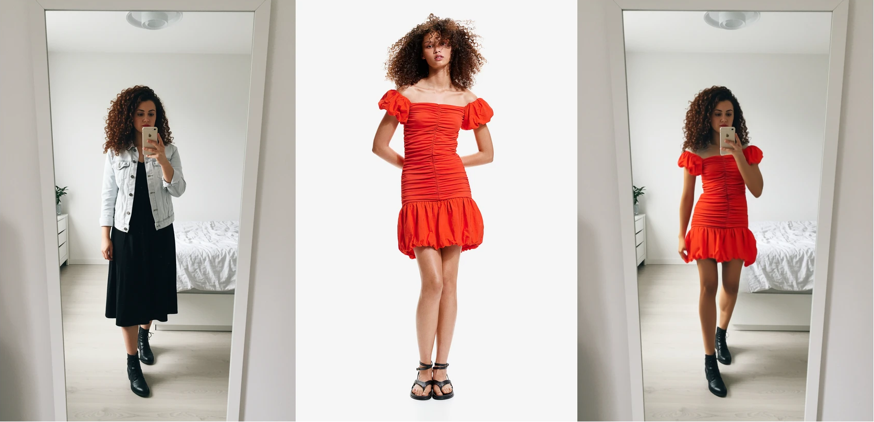 Пример виртуальной примерки одежды — платье с Wildberries на фото пользователя